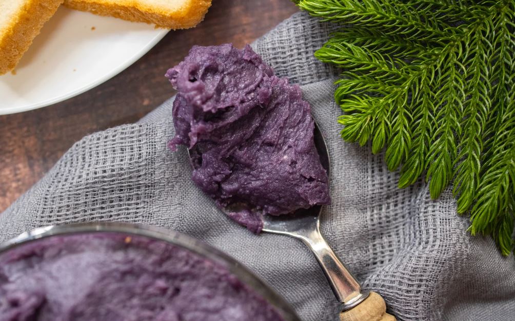 ube in a spoon